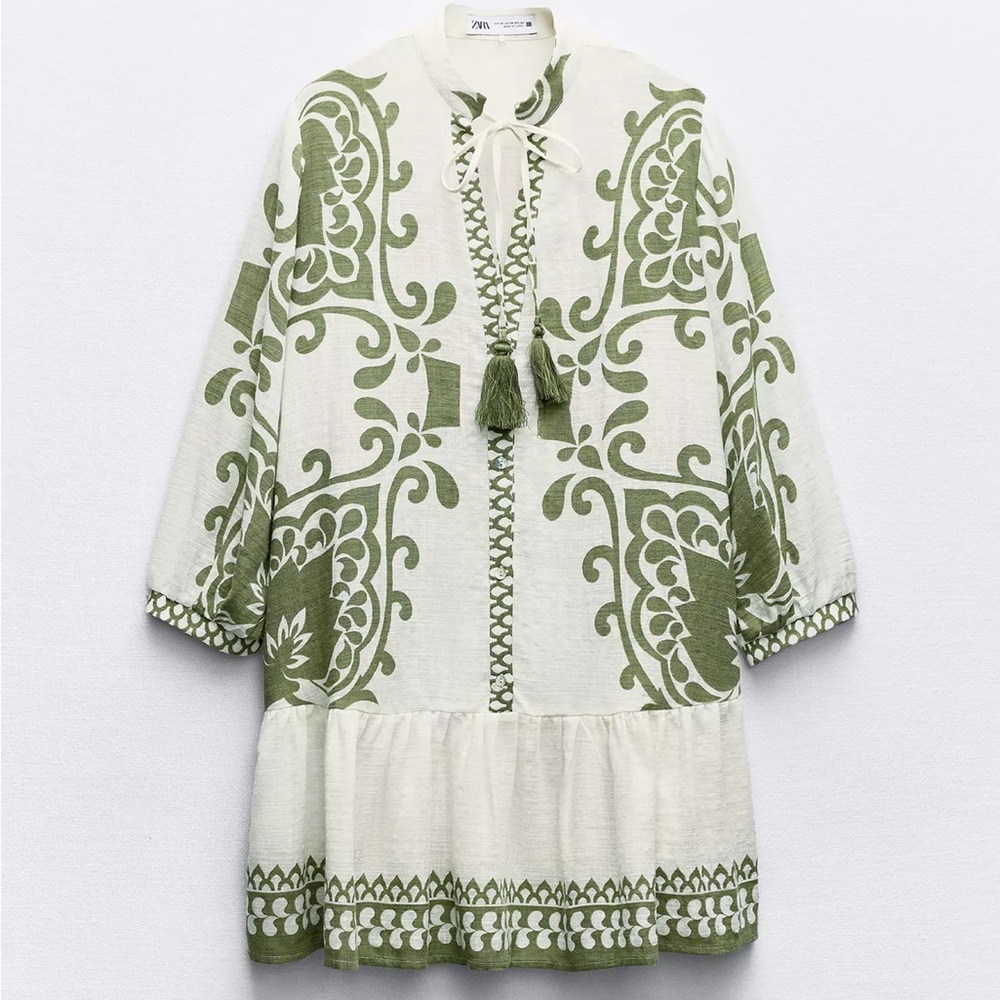 ZARA Printed Rustic Mini Dress - New without tags and never worn